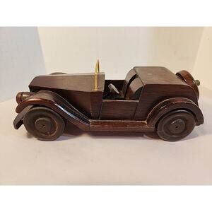 Vintage 1982 Geaorge Good Corp Wood 8" Model Car Music Box "King Of The Road"